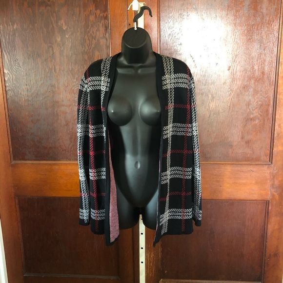 croft & barrow Sweaters - *75 Croft&Barrow Plaid Open Face Cardigan